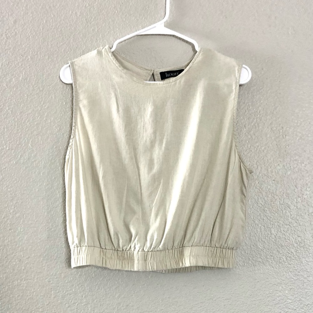 Koulu Cream Cropped Tank Top